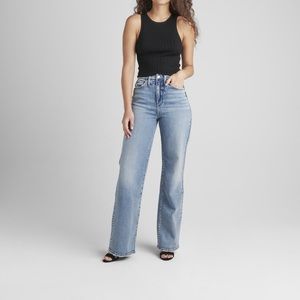Highly Desirable High Rise Trouser Leg Jeans
